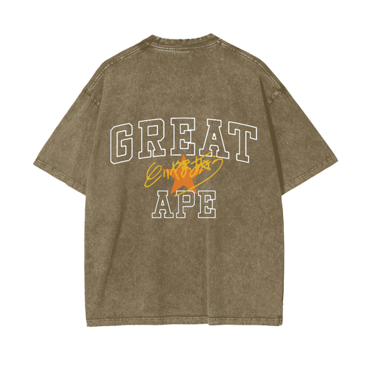'Great Ape' Oversized Tee - Dirty Green